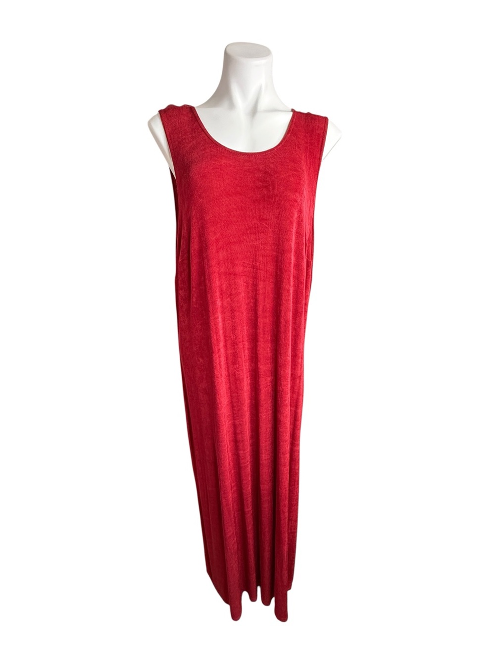 Y2K Vintage Coldwater Creek Red Maxi Dress Plus Size 2X Stretch Made in USA